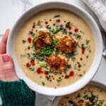 Spicy White Chicken Soup with Seasoned Tots Recipe
